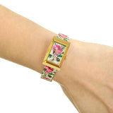 Gucci G-Frame Floral Mother of Pearl Dial White Leather Strap Watch For Women - YA147406 Authentic Buy Shop Now