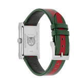 Gucci G Frame Quartz Green & Red Mother of Pearl Dial Multicolor Leather Strap Watch For Women - YA147408 Authentic Buy Shop Now