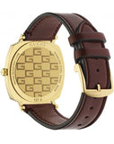 Gucci Grip Yellow Gold Dial Maroon Leather Strap Unisex Watch - YA157411 Authentic Buy Shop Now