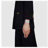 Gucci 25H Quartz Silver Dial Silver Steel Strap Watch For Women - YA163402 Authentic Buy Shop Now