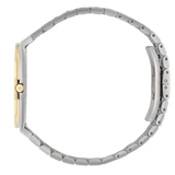 Gucci 25H Quartz Gold Dial Silver Steel Strap Watch for Men - YA163405 Authentic Buy Shop Now