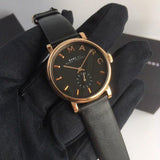 Marc Jacobs Baker Black Dial Black Leather Strap Watch for Women - MBM8633 Authentic Buy Shop Now