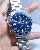 Tag Heuer Aquaracer Caliber 5 Automatic Blue Dial Silver Steel Strap Watch for Men - WAN2111.BA0822 Authentic Buy Shop Now