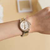 Michael Kors Camille Multifunction Silver Dial Two Tone Steel Strap Watch For Women - MK6982 Authentic Buy Shop Now