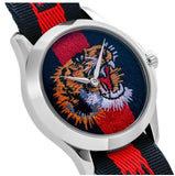 Gucci G Timless Le Marche Des Merveilles Blue & Red Dial Blue & Red Nylon Strap Unisex Watch - YA126495 Authentic Buy Shop Now