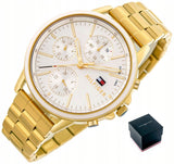 Tommy Hilfiger Carly White Dial Gold Steel Strap Watch for Women - 1781786 Authentic Buy Shop Now