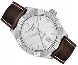Tissot PR 100 Sport Silver Dial Brown Leather Strap Watch For Men - T101.610.16.031.00 Authentic Buy Shop Now