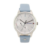 Tommy Hilfiger Brooke Silver Dial Blue Leather Strap Watch for Women - 1782023 Authentic Buy Shop Now