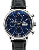 IWC Portofino Chronograph Blue Dial Black Leather Strap Watch for Men - IW391023 Authentic Buy Shop Now