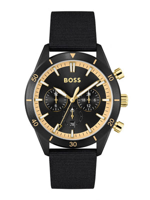Hugo Boss Santiago Black Dial Black Nylon Strap Watch for Men - 1513935 Authentic Buy Shop Now