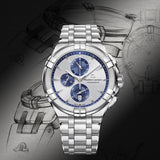 Maurice Lacroix Aikon Chronograph Silver Dial Silver Steel Strap Watch for Men - AI1018-SS002-131-1 Authentic Buy Shop Now