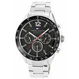 Tommy Hilfiger Luke Chronograph Black Dial Silver Steel Strap Watch for Men - 1791104 Authentic Buy Shop Now