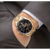 Hugo Boss Champion Black Dial Gold Steel Strap Watch for Men - 1513848 Authentic Buy Shop Now