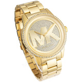 Michael Kors Ritz Pave Crystals Gold Dial Gold Steel Strap Watch for Women - MK6862 Authentic Buy Shop Now