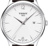 Tissot T Classic Tradition White Dial Brown Leather Strap Watch For Men - T063.610.16.037.00 Authentic Buy Shop Now