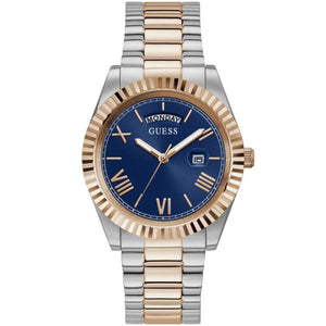 Guess Quartz Blue Dial Two Tone Steel Strap Watch For Men - GW0265G12 Authentic Buy Shop Now