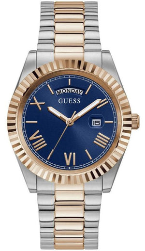 Guess Connoisseur Quartz Blue Dial Two Tone Steel Strap Watch For Men - GW0265G12 Authentic Buy Shop Now
