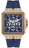 Guess Leo Chronograph Blue Dial Blue Silicone Strap Watch For Men - GW0637G3 Authentic Buy Shop Now