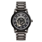 Emporio Armani Meccanico Automatic Black Dial Black Steel Strap Watch For Men - AR60010 Authentic Buy Shop Now