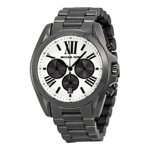 Michael Kors Bradshaw Chronograph Quartz White Dial Grey Steel Strap Watch For Men - MK5952 Authentic Buy Shop Now