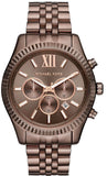Michael Kors Lexington Chronograph Brown Dial Brown Steel Strap Watch For Men - MK8522 Authentic Buy Shop Now