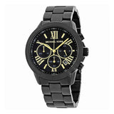 Michael Kors Brecken Chronograph Black Dial Black Steel Strap Watch for Women - MK6302 Authentic Buy Shop Now