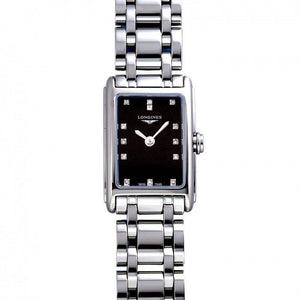 Longines Dolcevita Black Dial Silver Steel Strap Watch for Women - L5.258.4.57.6 Authentic Buy Shop Now