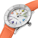 Breitling Superocean Heritage '57 Pastel Paradise White Dial Orange Leather Watch for Women - A10340A11A1X1 Authentic Buy Shop Now