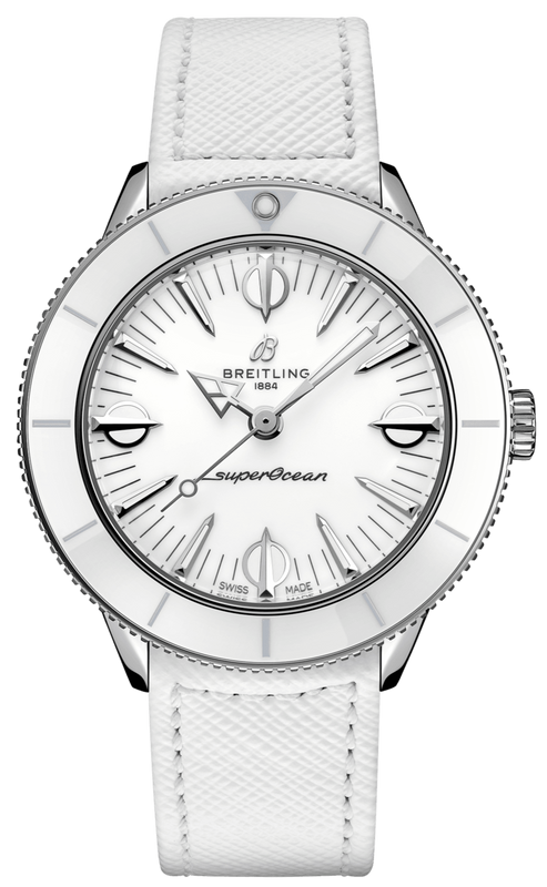 Breitling Superocean Heritage '57 Pastel Paradise White Dial White Leather Strap Watch for Women - A10340A71A1X1 Authentic Buy Shop Now
