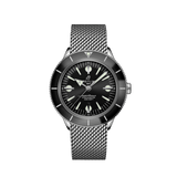 Breitling Superocean Heritage '57 Black Dial Silver Mesh Bracelet Watch for Men - A10370121B1A1 Authentic Buy Shop Now