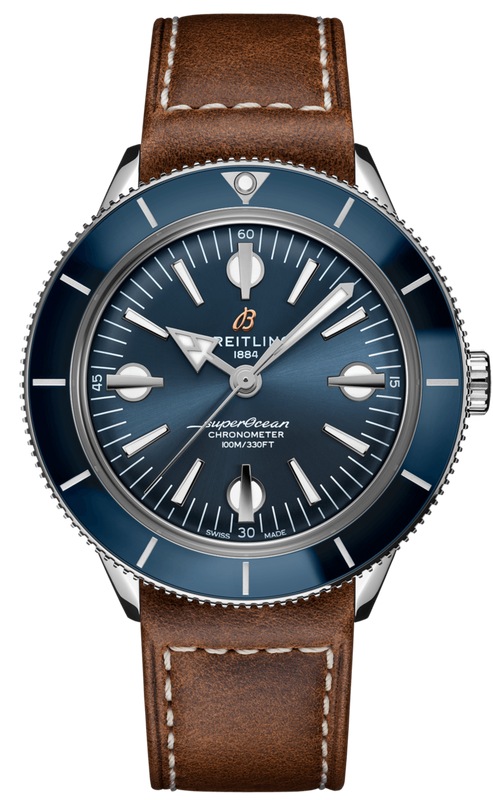Breitling Superocean Heritage '57 Blue Dial Brown Leather Strap Watch for Men - A10370161C1X1 Authentic Buy Shop Now