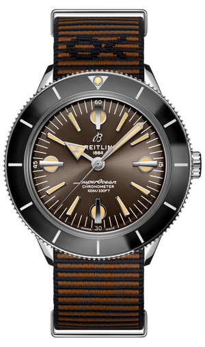 Breitling Superocean Heritage '57 Outerknown Brown Dial Brown NATO Strap Watch for Men - A103703A1Q1W1 Authentic Buy Shop Now