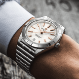 Breitling Chronomat 36 Mother of Pearl Dial Silver Steel Strap Watch for Women - A10380101A4A1 Authentic Buy Shop Now