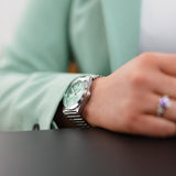 Breitling Chronomat Automatic 36 Green Dial Silver Steel Strap Watch for Women - A10380101L1A1 Authentic Buy Shop Now