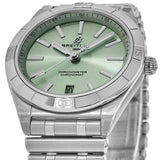 Breitling Chronomat Automatic 36 Green Dial Silver Steel Strap Watch for Women - A10380101L1A1 Authentic Buy Shop Now