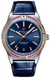 Breitling Chronomat Automatic 36 South Sea Blue Dial Blue Leather Strap Watch for Women - A10380611C1P1 Authentic Buy Shop Now