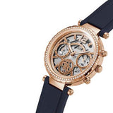 Guess Solistice Diamonds Roe Gold Dial Black Rubber Strap Watch for Women - GW0484L2 Authentic Buy Shop Now