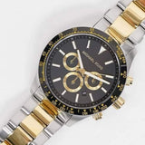 Michael Kors Layton Chronograph Black Dial Two Tone Steel Strap Watch For Men - MK8913 Authentic Buy Shop Now