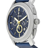 Fossil Machine Chronograph Blue Dial Blue Leather Strap Watch for Men - FS5262 Authentic Buy Shop Now