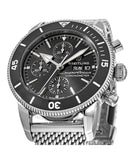 Breitling Superocean Heritage Chronograph 44 Black Dial Silver Mesh Bracelet Watch for Men - A13313121B1A1 Authentic Buy Shop Now