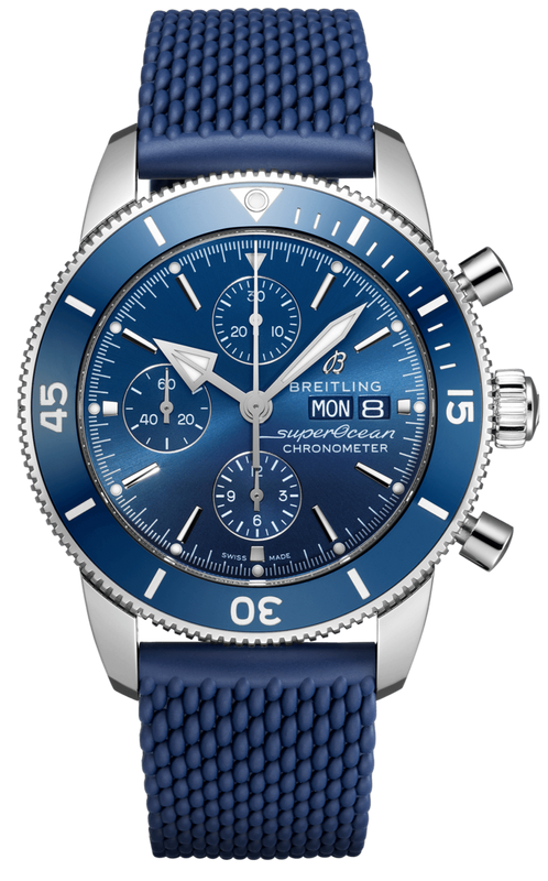 Breitling Superocean Heritage Chronograph 44 Blue Dial Blue Mesh Bracelet Watch for Men - A13313161C1S1 Authentic Buy Shop Now