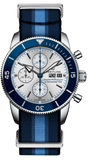 Breitling Superocean Heritage Chronograph 44 Ocean Conservancy Silver Dial Two Tone NATO Strap Watch for Men - A133131A1G1W1 Authentic Buy Shop Now