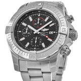 Breitling Super Avenger Chronograph 48 Black Dial Silver Steel Strap Watch for Men - A13375101B1A1 Authentic Buy Shop Now
