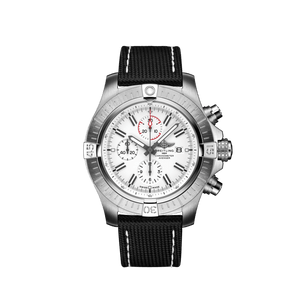 Breitling Super Avenger Chronograph 48 White Dial Black Nylon Strap Watch for Men - A133751A1A1X1 Authentic Buy Shop Now