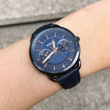 Fossil Tailor Blue Dial Blue Leather Strap Watch for Women - ES4092 Authentic Buy Shop Now