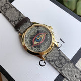 Gucci G Timeless Eye Beige Dial Beige Leather Strap Watch For Men - YA1264022 Authentic Buy Shop Now