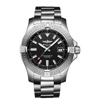 Breitling Avenger Automatic 43mm Black Dial Silver Steel Strap Watch for Men - A17318101B1A1 Authentic Buy Shop Now
