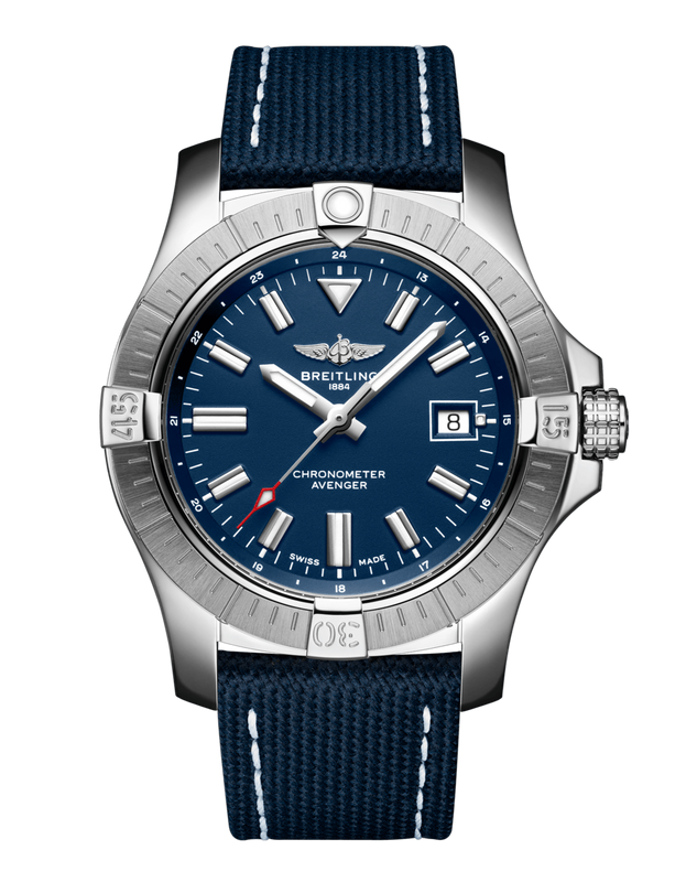Breitling Avenger Automatic 43 Blue Dial Blue Nylon Strap Watch for Men - A17318101C1X1 Authentic Buy Shop Now