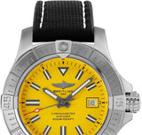 Breitling Avenger Automatic 45 Seawolf Yellow Dial Black Nylon Strap Watch for Men - A17319101I1X1 Authentic Buy Shop Now