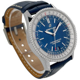 Breitling Navitimer Automatic 38mm Blue Dial Blue Leather Strap Mens Watch - A17325211C1P1 Authentic Buy Shop Now